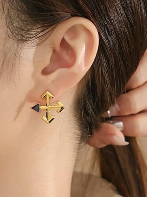 ACCA Brass Triangle Minimalist Stud Earring 1