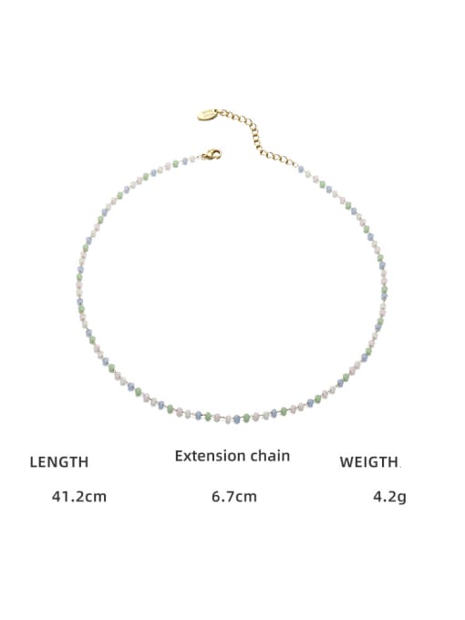 necklace Brass Glass beads Minimalist Geometric Bracelet and Necklace Set