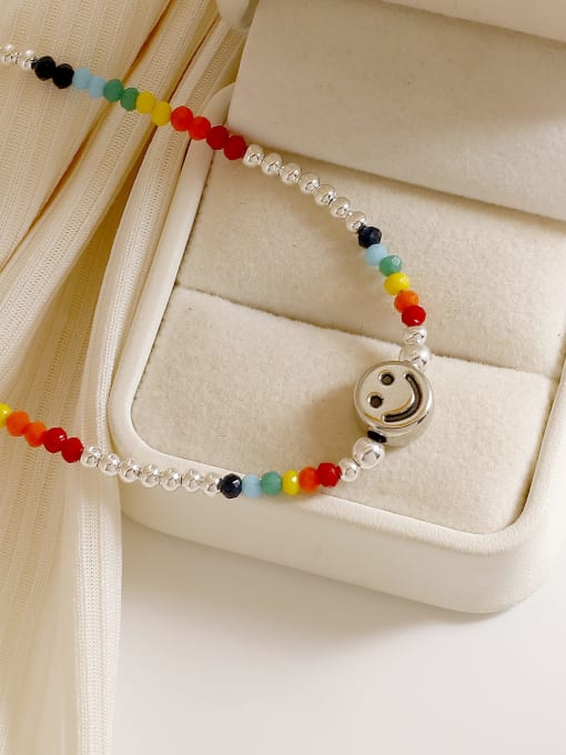 HYACINTH Brass Rainbow Minimalist Beaded Necklace 1