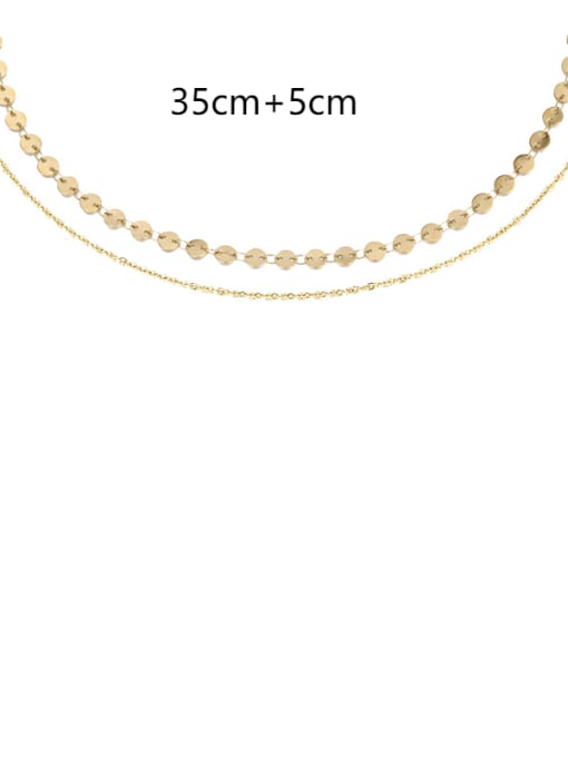 14K gold Stainless steel Round Chain Minimalist Multi Strand Necklace