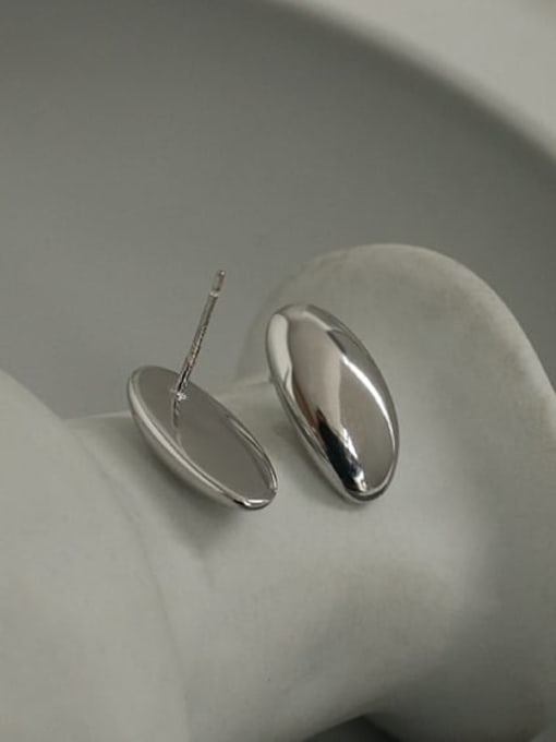 ACCA Brass Smooth Oval Minimalist Stud Earring 4