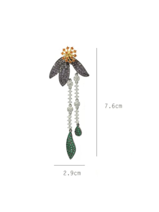 SUUTO Brass Cubic Zirconia Flower Vintage Cluster Earring 1