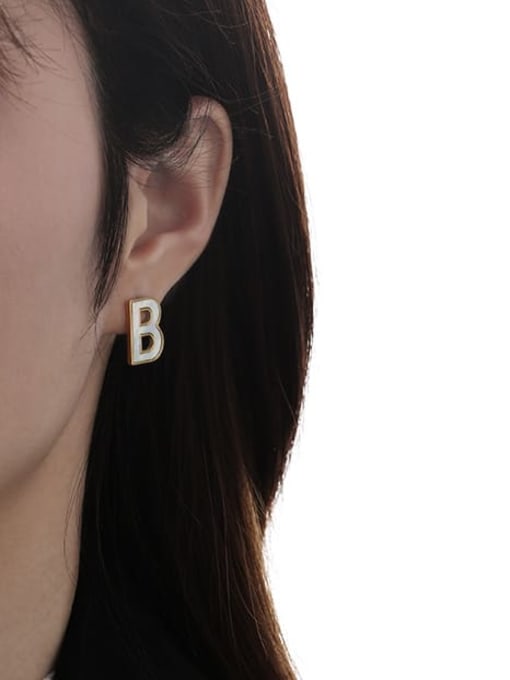 TINGS Brass Shell Letter B Vintage Stud Earring 1