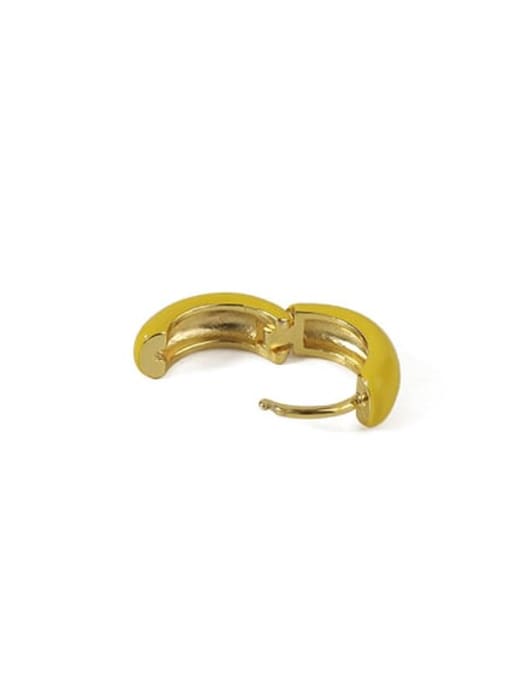ACCA Brass Enamel Geometric Minimalist Huggie Earring 4