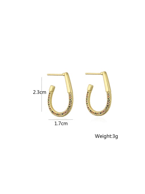 AOG Brass Cubic Zirconia Geometric Dainty Hoop Earring 2