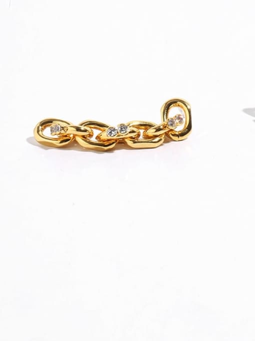 TINGS Brass Cubic Zirconia Geometric  Chain Vintage Drop Earring 3