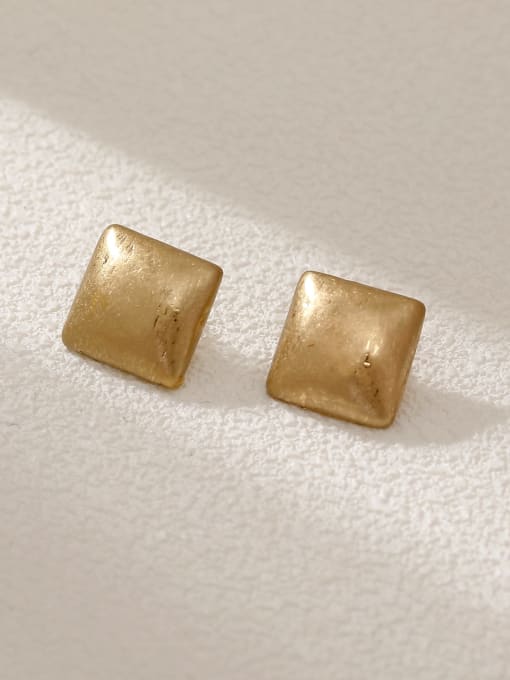 Shajin Brass Geometric Minimalist Stud Earring