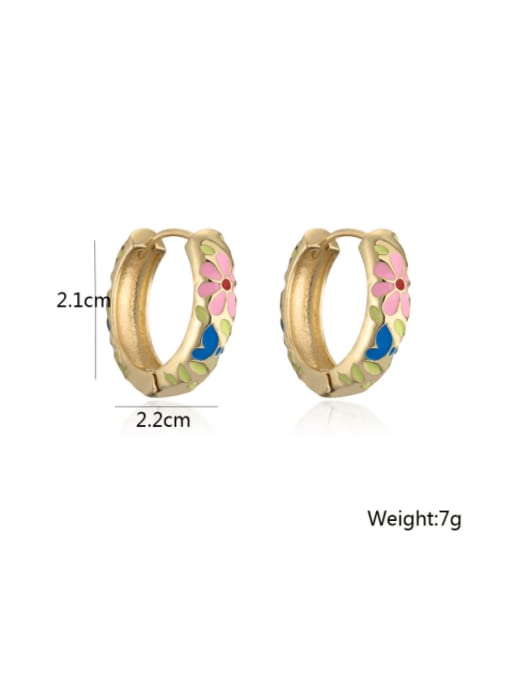 AOG Brass Enamel Geometric Bohemia Huggie Earring 2