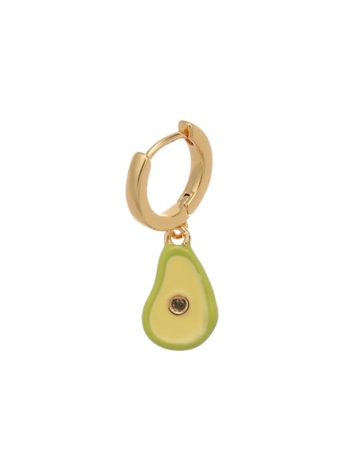 Avocado design (sold per unit) Brass Enamel Friut Bohemia Single Earring