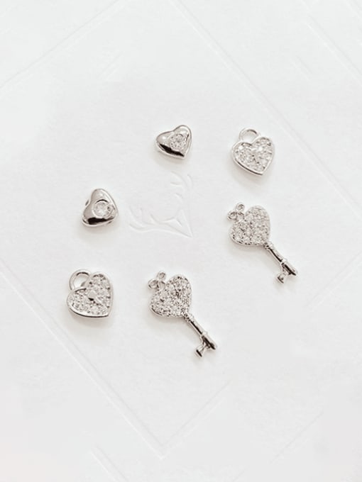 platinum E019 Brass Cubic Zirconia Heart Minimalist Stud Earring