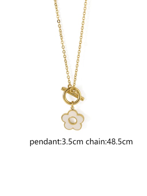 golden Brass Shell Flower Minimalist Pendant Necklace