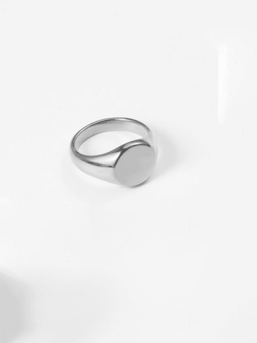 Steel color Stainless steel Round Minimalist Band Ring