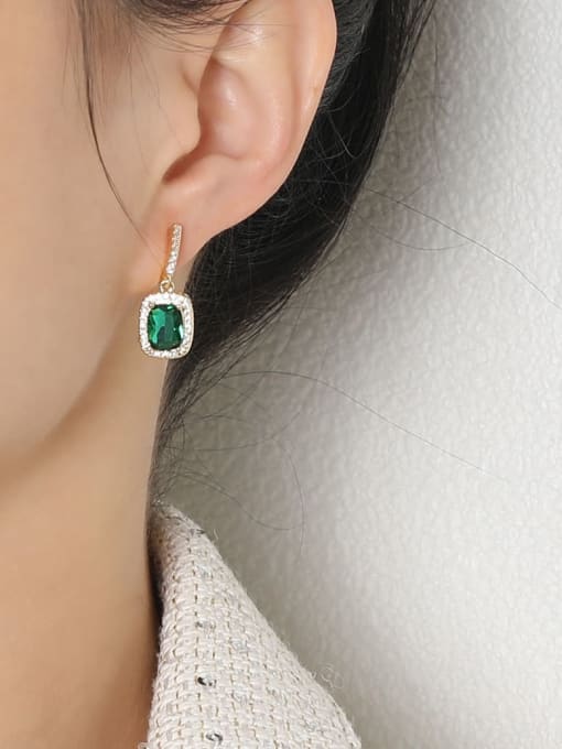 HYACINTH Brass Cubic Zirconia Geometric Luxury Clip Earring 2