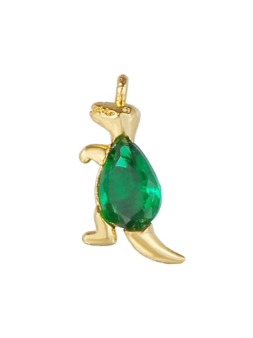 Green (gold) Brass Cubic Zirconia Multi Color Small animals Cute Diy  Charms