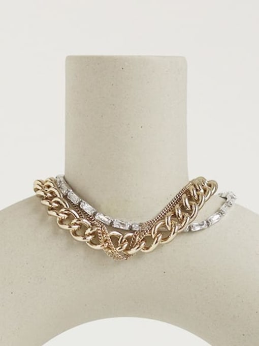ACCA Brass Hollow Geometric Chain Vintage Strand Bracelet 3