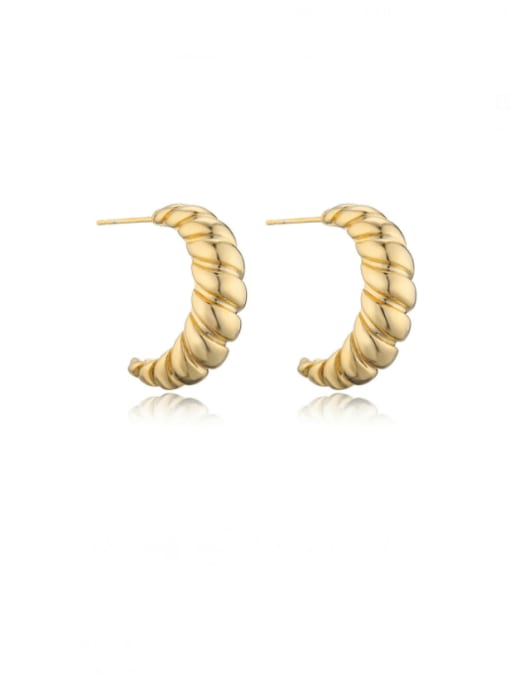AOG Brass Twist Geometric Minimalist Stud Earring 0