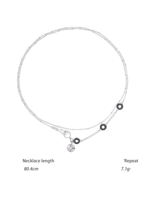 TINGS Brass Enamel Geometric Vintage Multi Strand Necklace 3