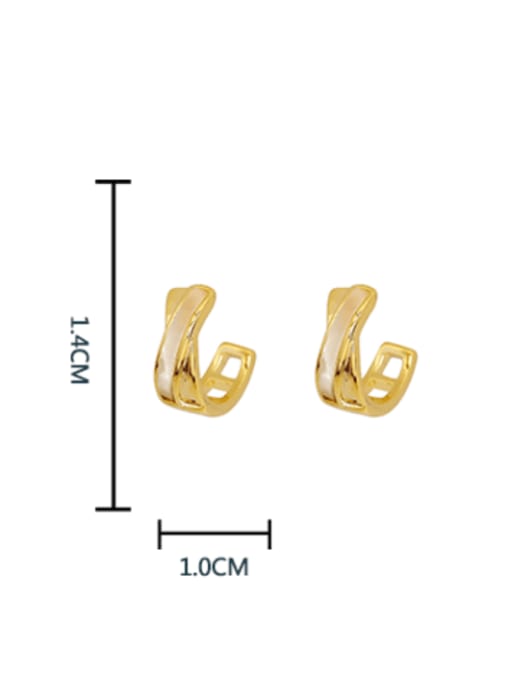 HYACINTH Brass Shell Geometric Minimalist Stud Earring 1