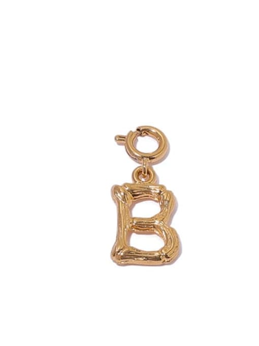 B Brass Minimalist  Letter Pendant