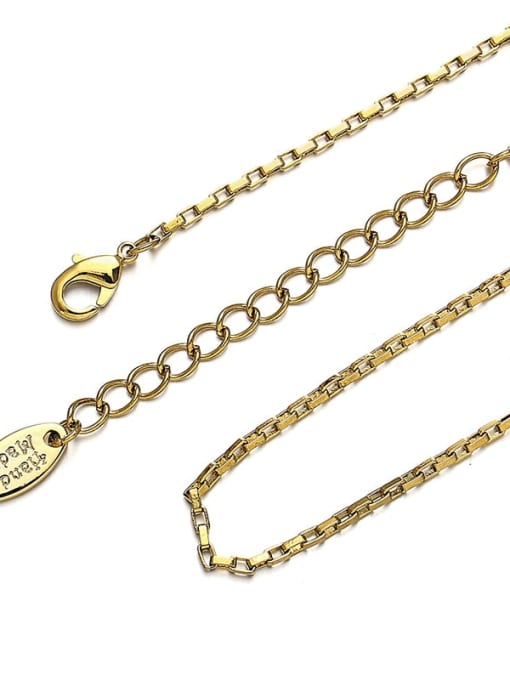 13 Brass Geometric Minimalist Chain Necklace