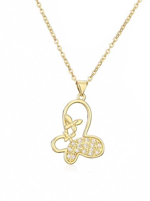 AOG Brass Cubic Zirconia Butterfly Hip Hop Necklace 0