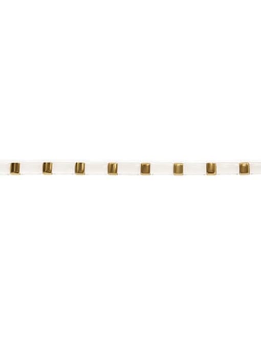 golden Brass Ceramic Geometric Vintage Link Bracelet