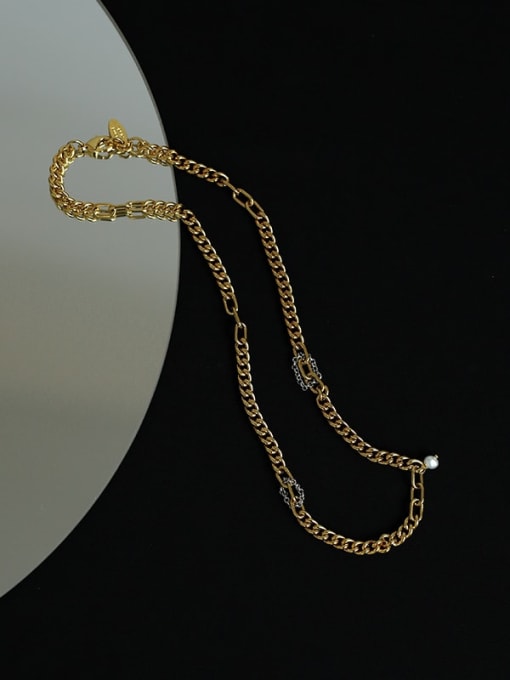 Five Color Brass Geometric Minimalist Necklace 2