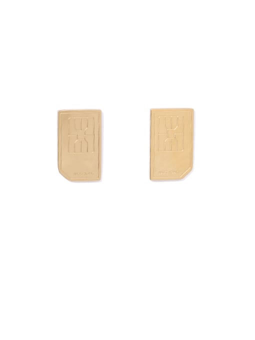golden Titanium Steel Geometric Minimalist Stud Earring