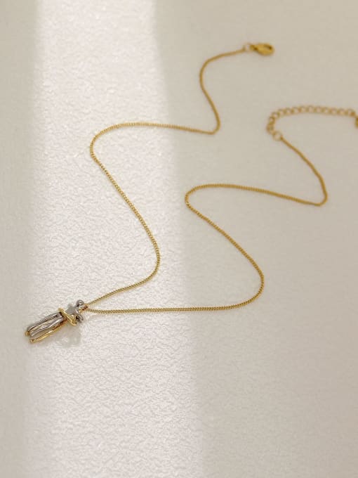 HYACINTH Brass Shell Irregular Minimalist Necklace 2