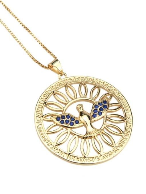 renchi Brass cubic zirconia ethical hollow round Pendant Necklace 3