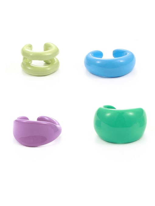 Five Color Zinc Alloy Enamel Geometric Minimalist Single Earring(only one) 0