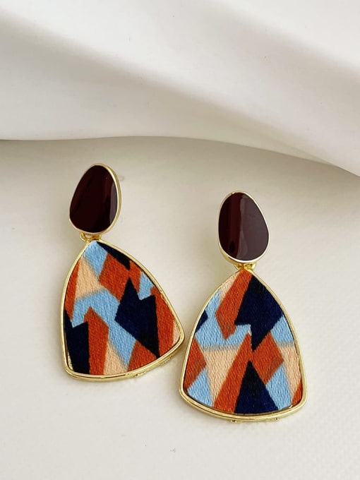 Color Earrings Zinc Alloy Wood Geometric Minimalist Drop Earring