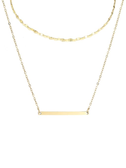 golden Stainless steel rectangle Minimalist Necklace