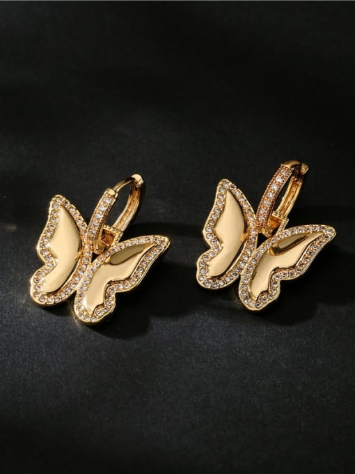AOG Brass Cubic Zirconia Star Cute Huggie Earring 1
