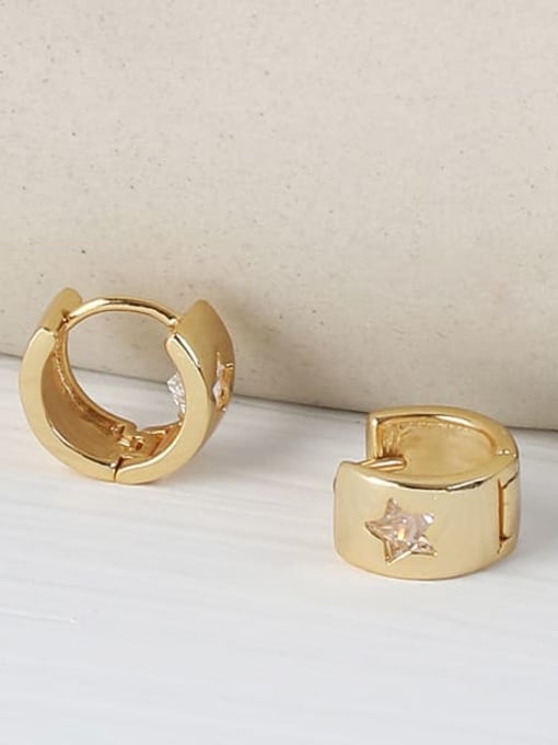 ACCA Brass Cubic Zirconia Star Minimalist Single Earring 3