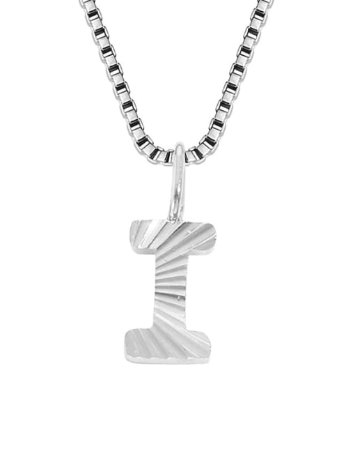 I stainless steel color Stainless steel Letter Minimalist Necklace