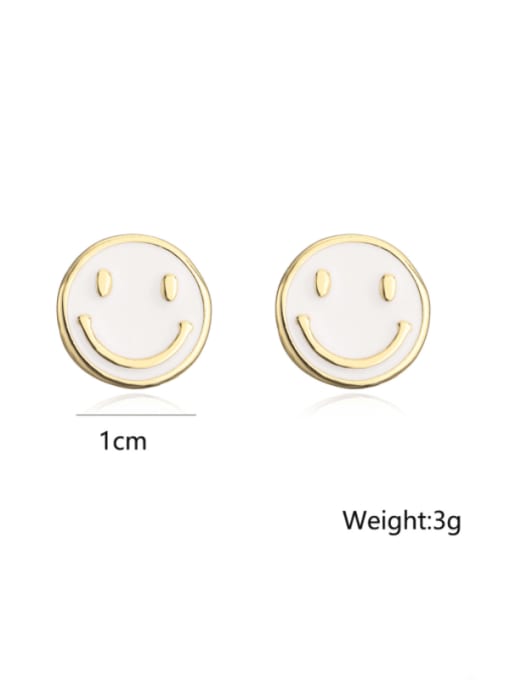 AOG Brass Enamel Smiley Minimalist Stud Earring 1
