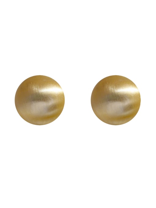 HYACINTH Brass Smooth Round Ball Minimalist Clip Earring 4