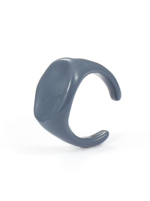 Solid color Zinc Alloy Enamel Irregular Minimalist Band Ring