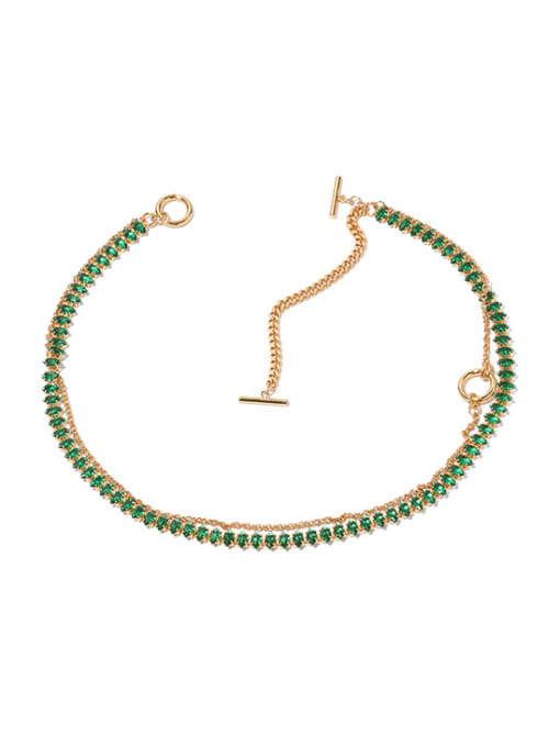 necklace diversified wear Brass Cubic Zirconia Geometric Vintage Multi Strand Necklace
