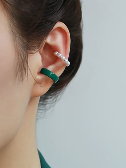 ACCA Brass Imitation Pearl Geometric Minimalist Single Earring 1