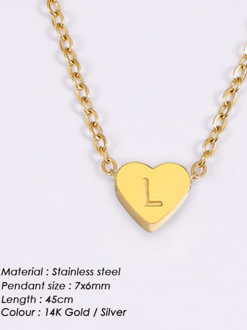 L Gold Stainless steel Letter Minimalist Necklace