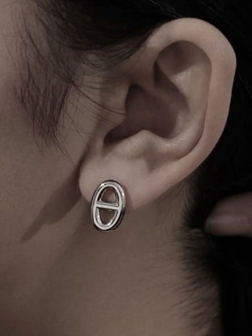 TINGS Titanium Steel Geometric Minimalist Stud Earring 1