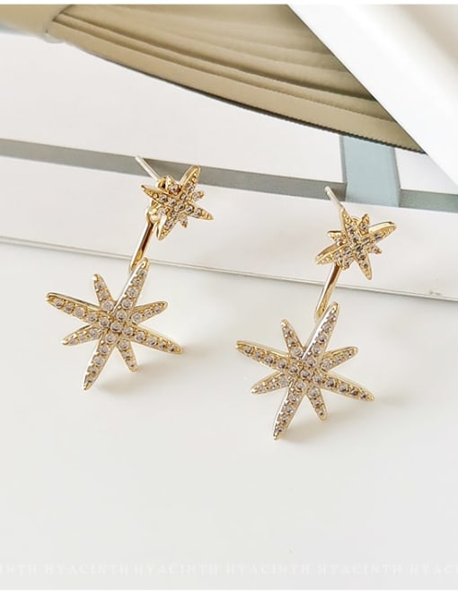 HYACINTH Copper Cubic Zirconia Star Minimalist Stud Trend Korean Fashion Earring 1
