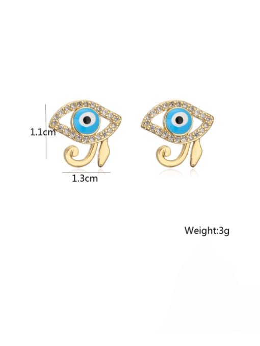 AOG Brass Enamel Evil Eye Artisan Stud Earring 2