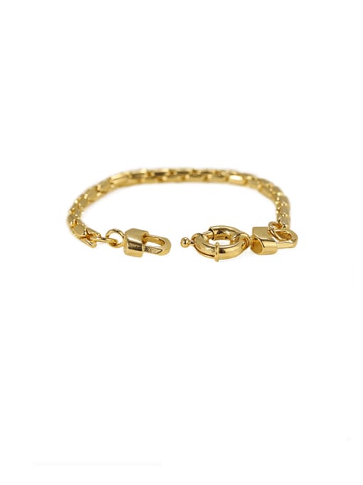 ACCA Brass Round Artisan Snake bone chain Link Bracelet 2