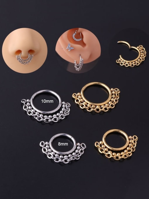 HISON Stainless steel Geometric Vintage Nose Rings