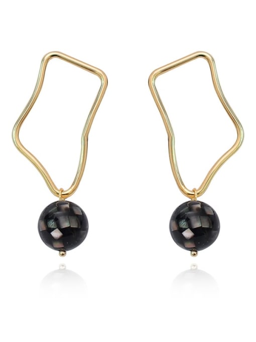 HYACINTH Copper Imitation Pearl Geometric Minimalist Stud Trend Korean Fashion Earring 4