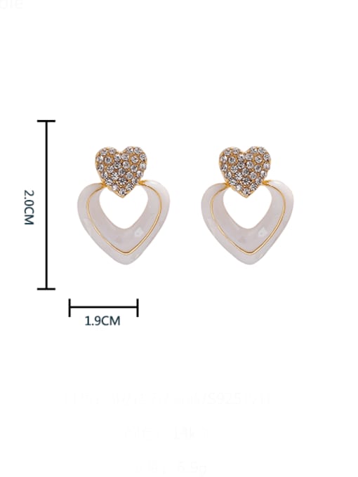HYACINTH Brass Enamel Heart Minimalist Drop Earring 2