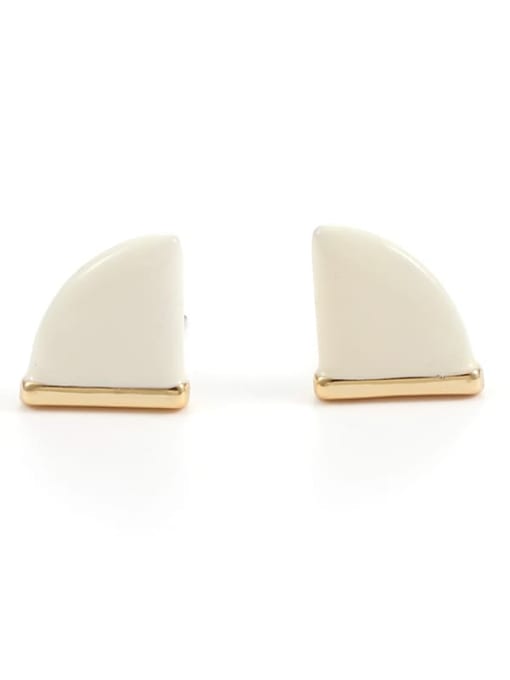 Triangular Earrings Brass Enamel Geometric Minimalist Stud Earring